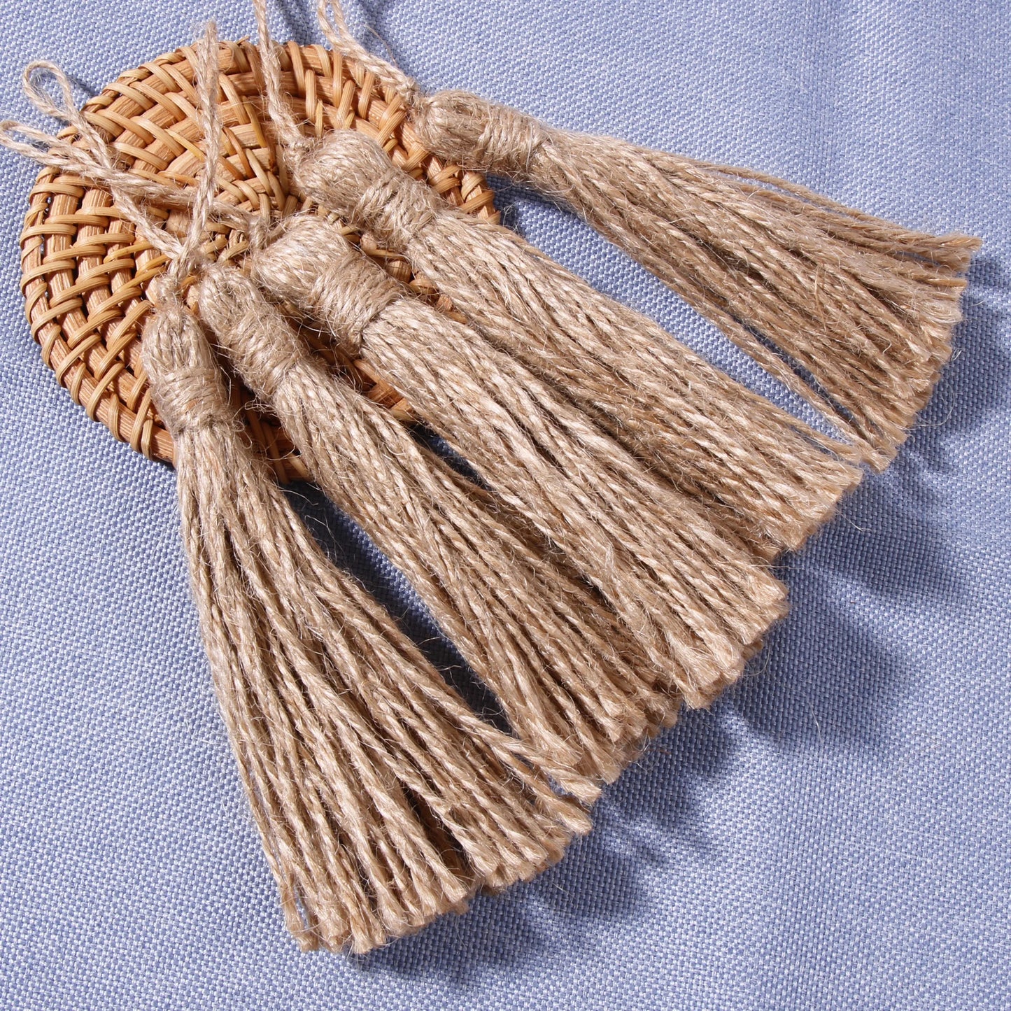 20pcs Jute Tassels for Crafts Natural Rope Hemp Tassel Curtain DIY Home Party Decorations