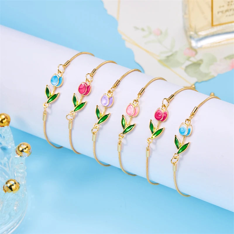 Hemasa Zinc Alloy Tulip Bracelet For Women