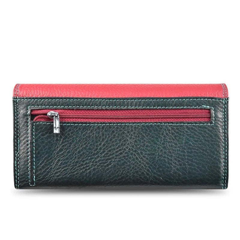Heamsa Women  Leather Wallets for Woman /Female Long Clutch Card Holder