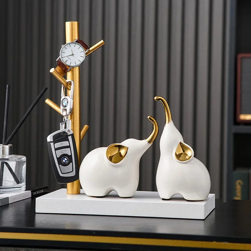 Resin Elephant Crafts for Living Room, Home Furnishings, Simple and Modern Decorations, Home Furnishings, Wine Cabinet