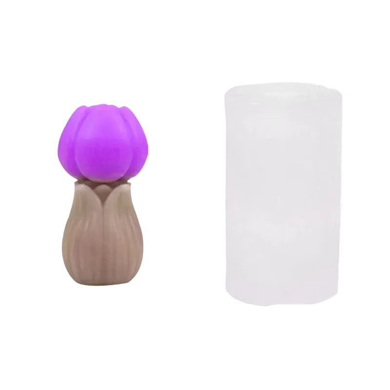 Hemasa 3D Tulip Bouquet Silicone Candle Molds Handmade Lavender Flower Soap Plaster Resin Crafts Mold DIY Chocolate Cake Baking Tools
