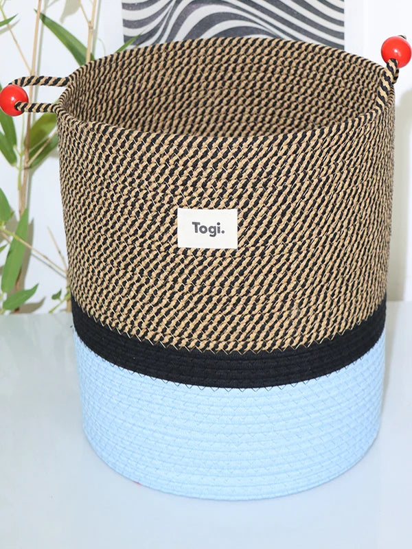 Tejesa  Cotton Rope Faion Color Blo Design Woven Laundry Clothes Storage Basket Home Batoom Use Dir Clothes Basket