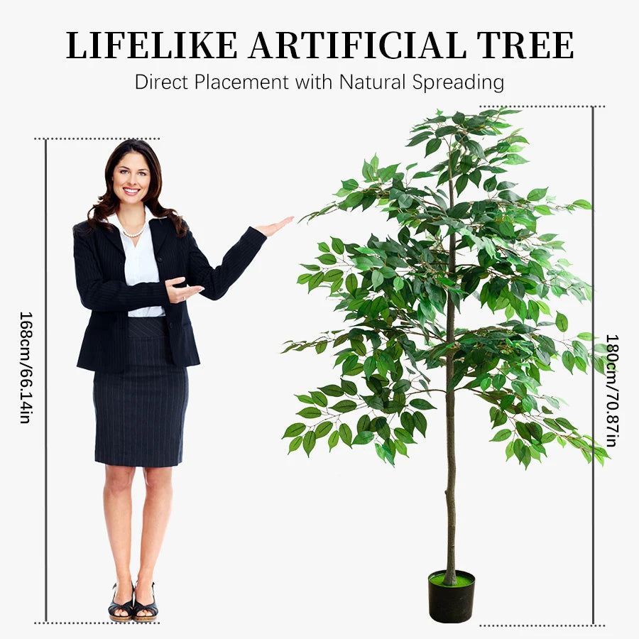 180CM Artificial Tree Artificial Banyan Tree Removable Fake Plant Potted Tree Artificial Ficus Tree For Christmas Room Decor