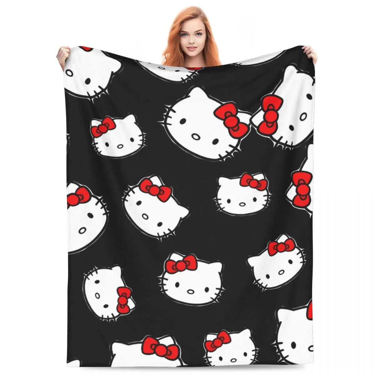 Hemasa Hello Kitty  Warm Soft Throw Blanket  for Autumn /Camping Bedroom Print Bedspread