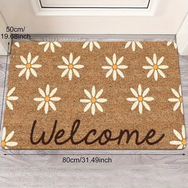 Tejesa  Small Chrysanthemum Carpet Cow Green Doormat /Welcome Mat Outdoor Carpet Rug For Bedroom Living Room Carpet Washable Home