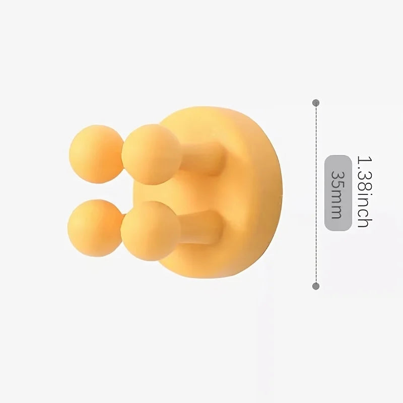 3pcs Adhesive Silicone Toothbrush Holders Wall Mounted Hanging Towels Keys Cables and Cords Kitchen and Bathroom Organization