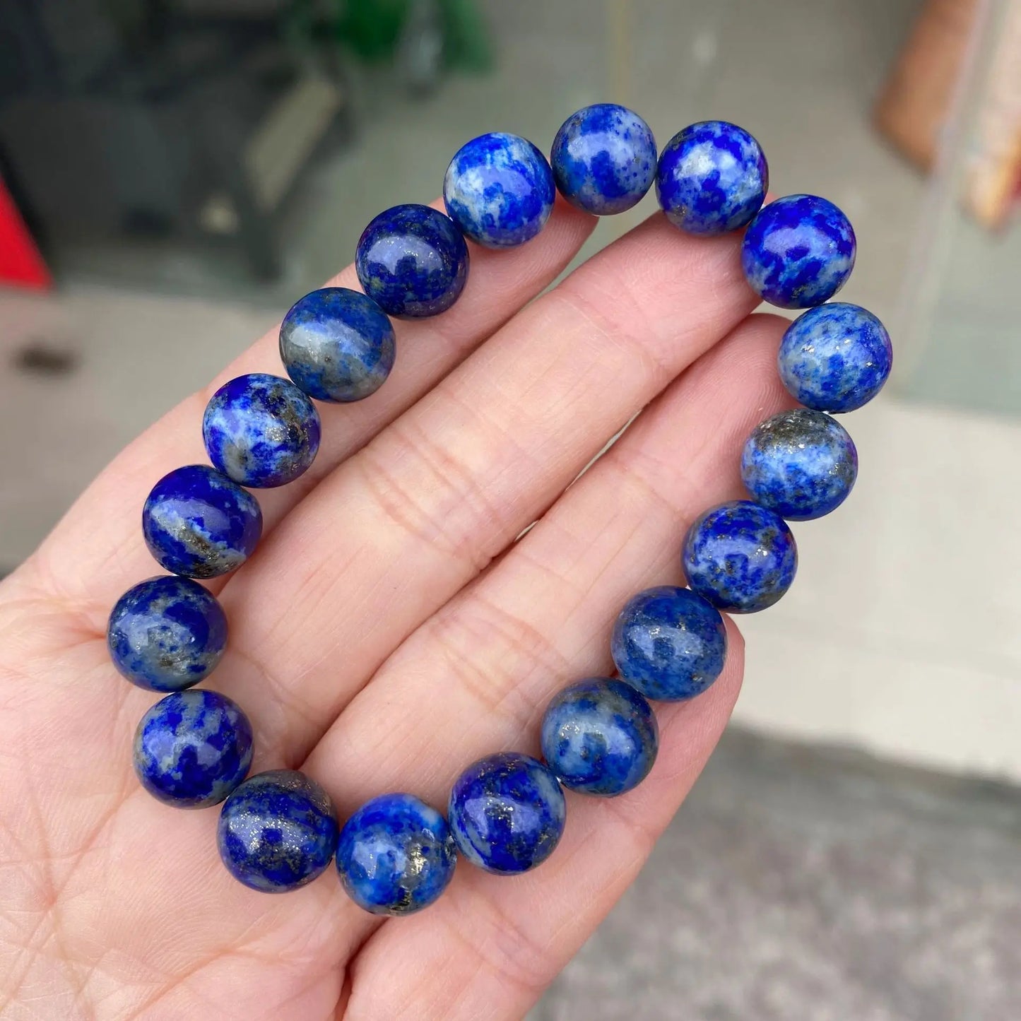 Hemasa Natural Lapis Lazuli Stone Beads  Stretchable Bracelet