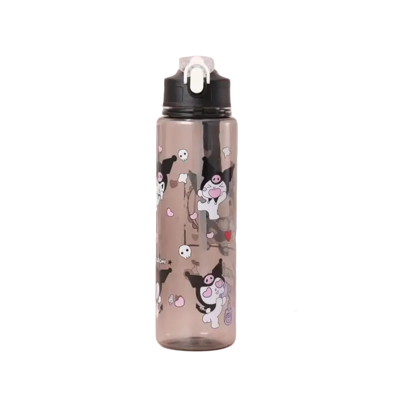 Tejesa Water Cup with Straw / Cute Cartoon Print Water Bottle for Office Home Gift