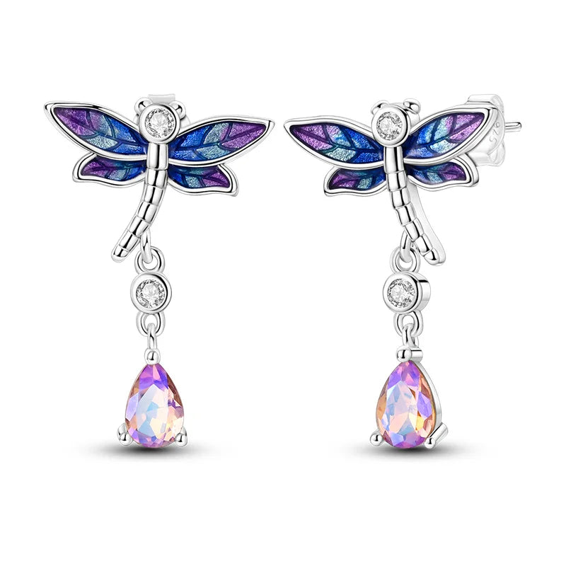 2025 Women's Earrings 925 Silver Butterfly Series Luxury Jewelry CZ Color Party Anniversary Gift