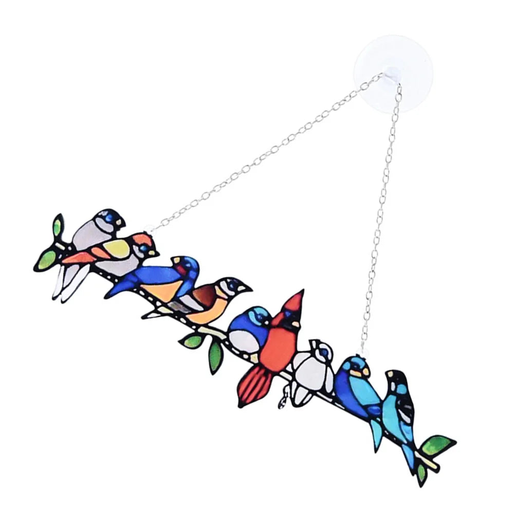 Stained Glass Window Hangings Cut Bird Sun Catcher Bird Window Suncatcher for Cinco De Mayo Fiesta Tropical Summer Hawaii Luau