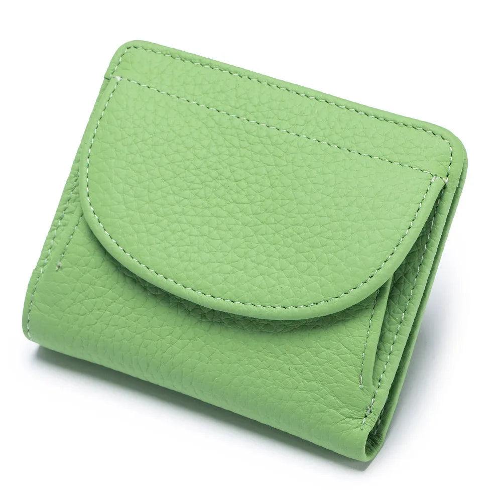 Tejesa Genuine Leather Rfid Blocking Credit Card Wallets /Short Compact Cute Small Coin Purse for Women