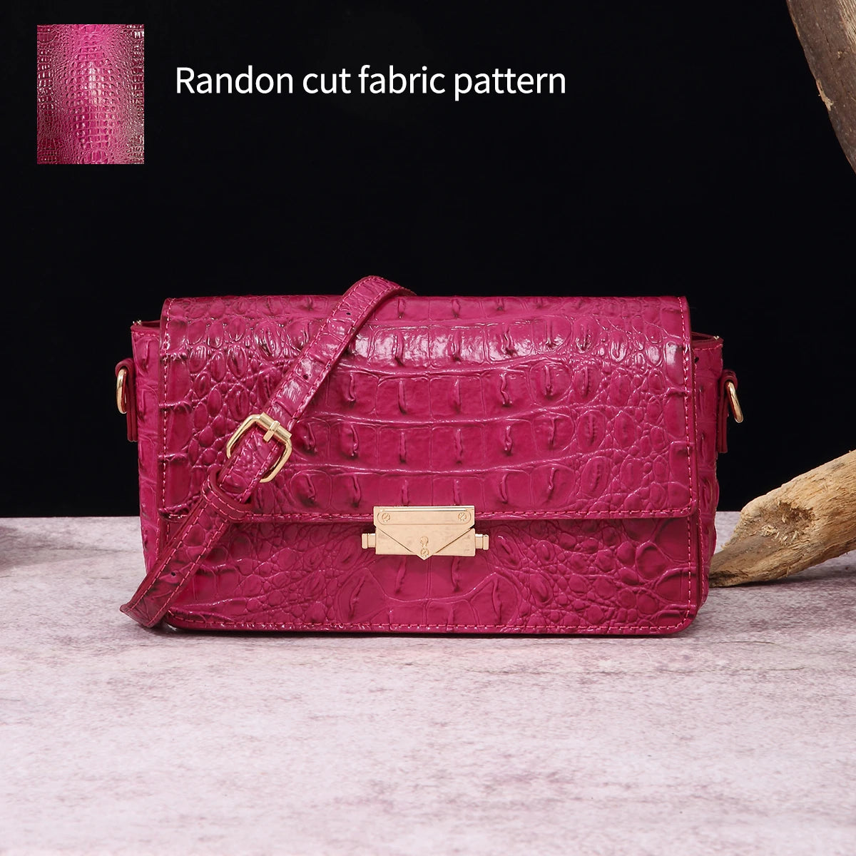 Colorful crocodile pattern classic lock buckle autumn and winter new product crossbody shoulder bag small square bag