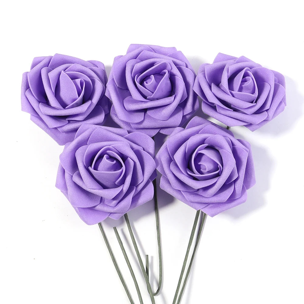 Tejesa 5/10/20Pcs Artificial Foam Rose Flowers 7.5cm PE Simulation Roses Fake Flower Bouquet for DIY Home Wedding Party Dceor Material