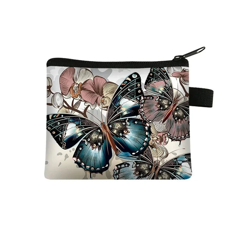 Tejesa Butterfly Printed Zero Wallet Portable Card Bag Coin Key Storage Bags Hand Bag Card Holder monedero mujer carteras Coin Purse