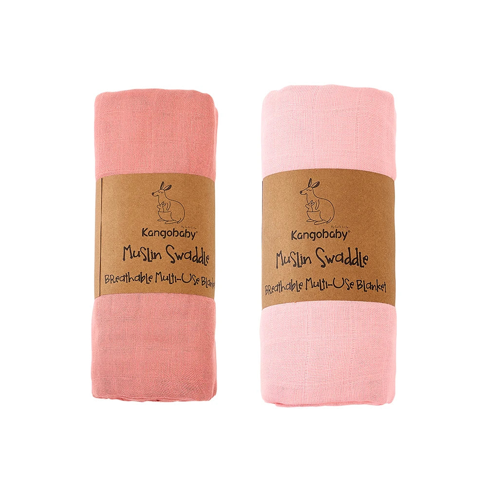 Tejesa 2pcs Set 100% Cotton Baby Muslin Swaddle Blanket / Newborn Bath Towel / Infant Wrap