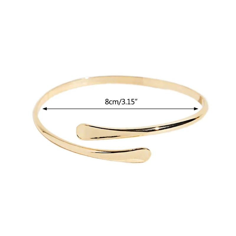 Hemasa 2 Pcs Adjustable Spiral Upper Arm Cuff Armband Bangle for women/Girls