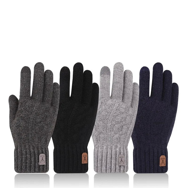 Hemasa  men's warm gloves/ winter  fleece gloves cold warm wool knitted gloves