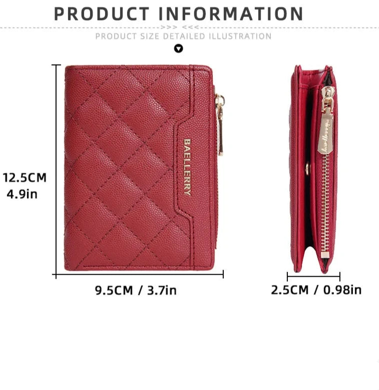 Hemasa  Short Wallet   Cross border Quilted Multi Card Zipper Zero Wallet Fashion Wallet Girl purse