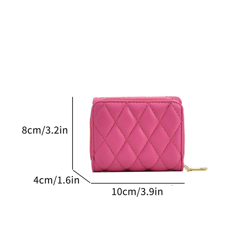 New Fashion Cute Ladies Three Fold Small Wallets Leisure Travel Coin Purses Women PU Leather Multi Card Wallet