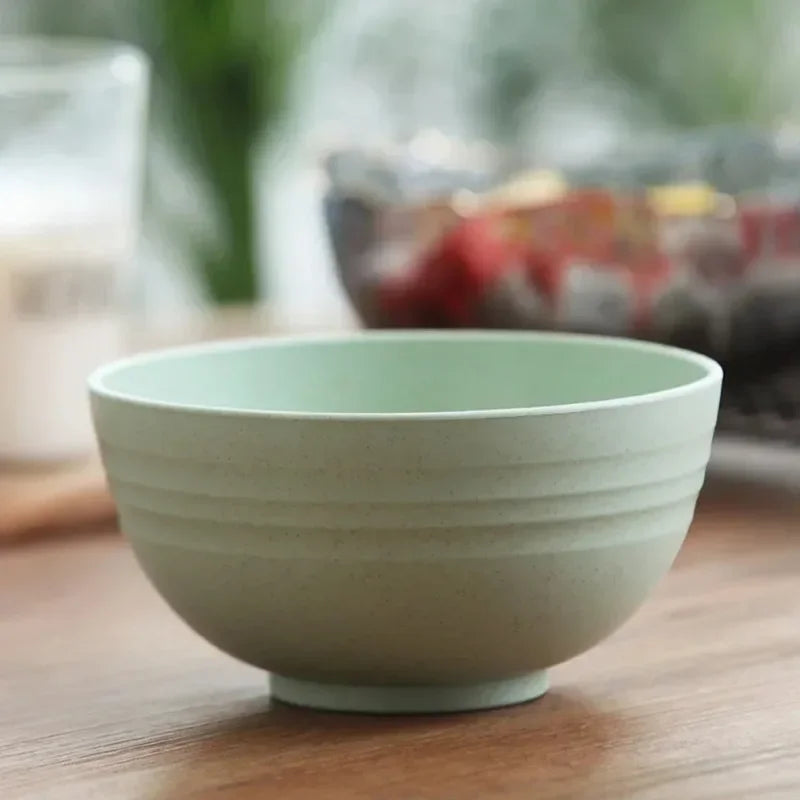 Hemasa Wheat Straw Anti-Fall Bowl Dinner Bowl Plastic Fiber Divided Dining Bowl Cartoon Snack Tray Breakfast Dishes Kitchen Tableware