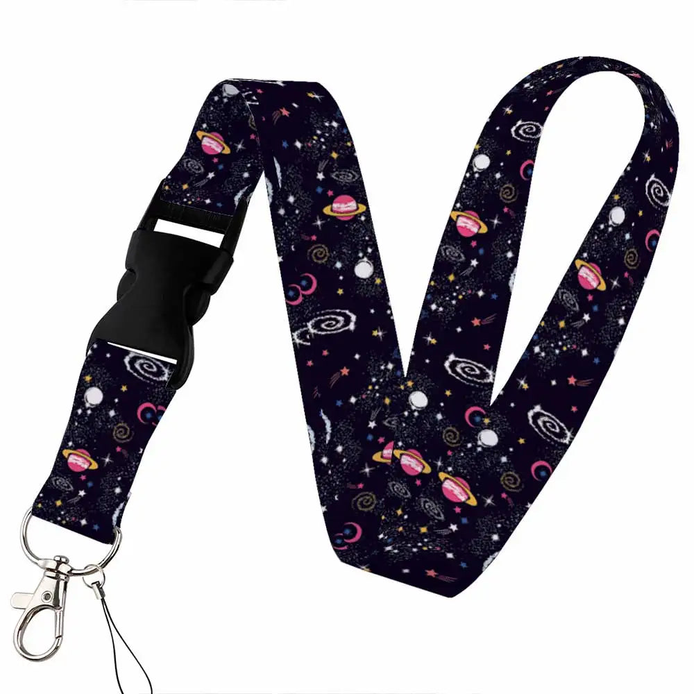 Tejesa Starlit sky Lanyard Keys Chain Badge Holder ID Credit Card Pass Hang Rope Lariat Mobile Phone Charm
