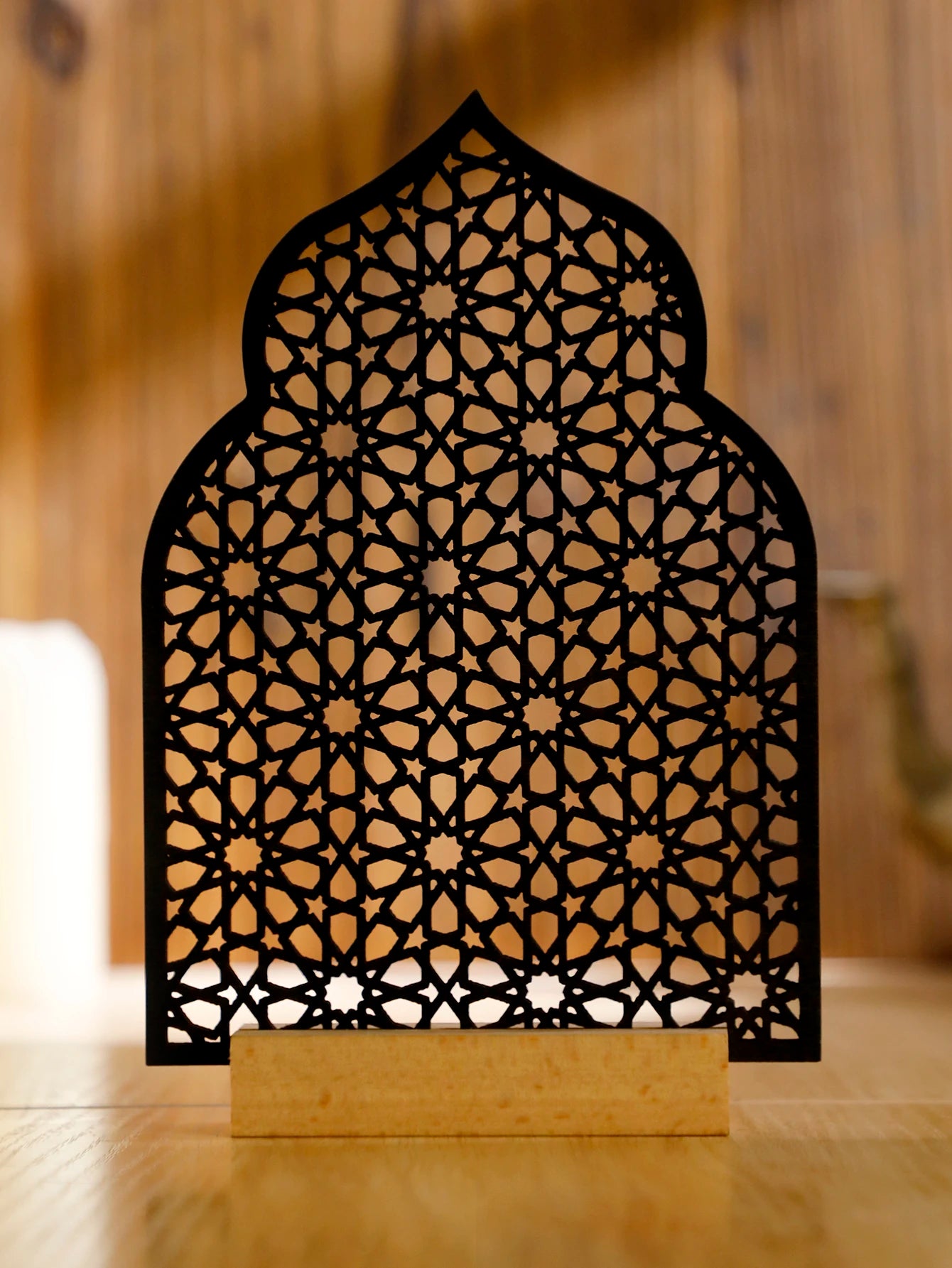 1pc Ramadan Ornaments Hollow Wooden Ornaments Eid Mubarak Happy Ramadan muslim decor Ramadan Kareem Holiday Decorations