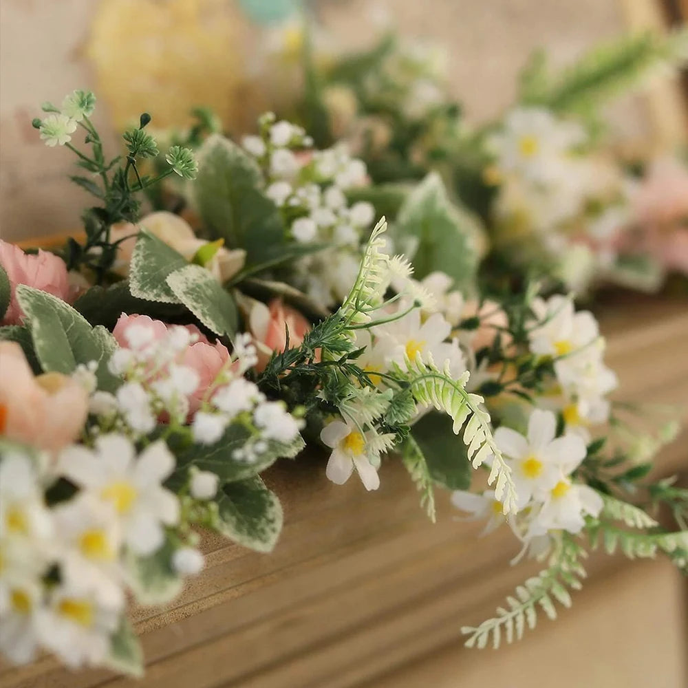 Tejesa Artificial Rose Flower Vine 175cm Peony Daisy Floral Garlands for Wedding Party Decor Outdoor Table Centerpiece Valentine Day