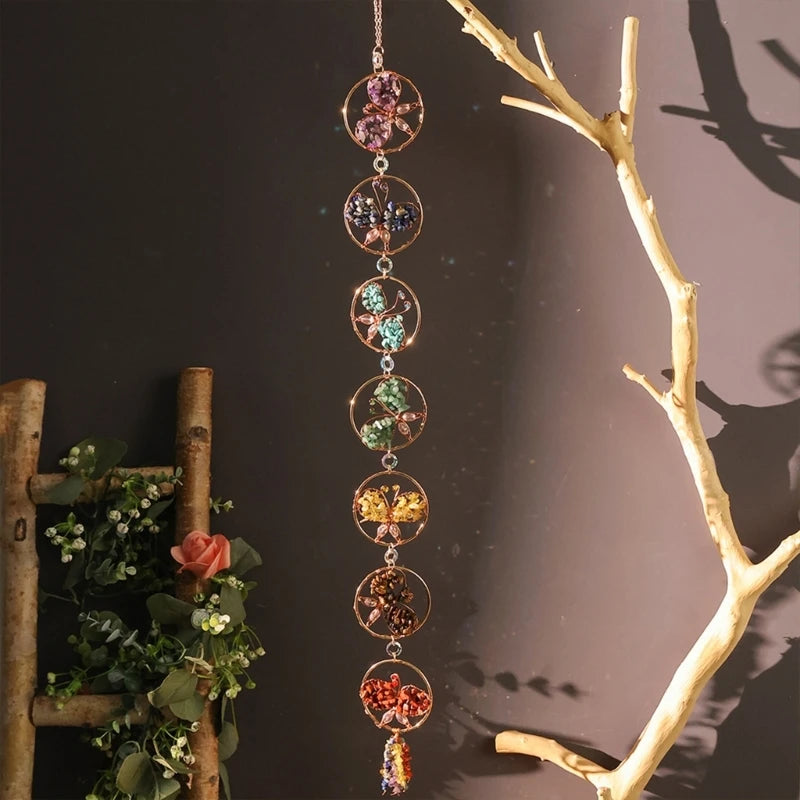 Crystal Butterfly Suncatchers, Home Natural Gemstones Hanging Ornament