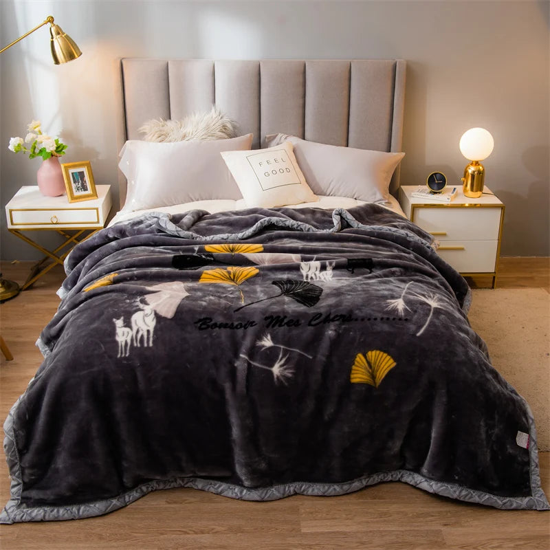 Hemasa New Flower Pettern  Pluffy warm blanket   150/180/200cm