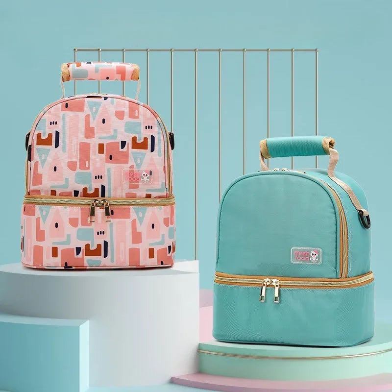 Hemasa Double-layer Breast Milk Backpack Milk Bottle Fresh-keeping Insulation Bag Milk Bag Milk Storage Backpack Bag