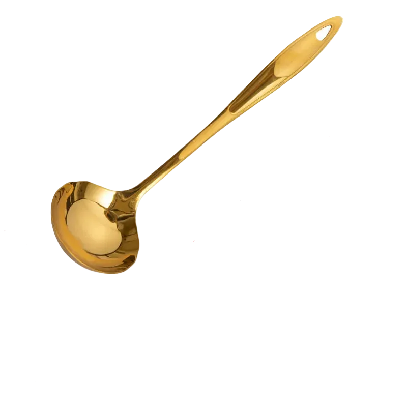 Tejesa  Long Handle Stainless Steel Soup Spoon / Hot Pot Spoon/ Large Golden Soup Spoon