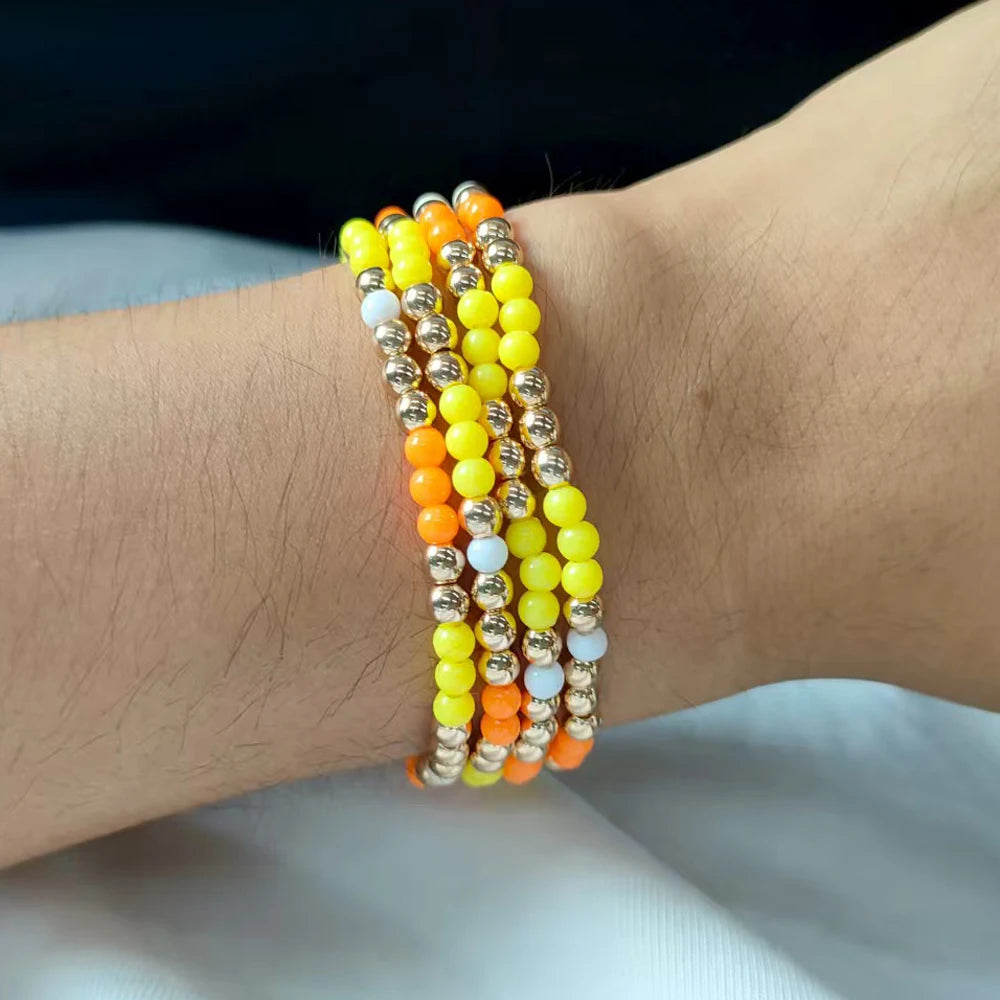 Tejesa Seed Beads Colorful 6mm Beaded  Bracelets Sets for girls/Women