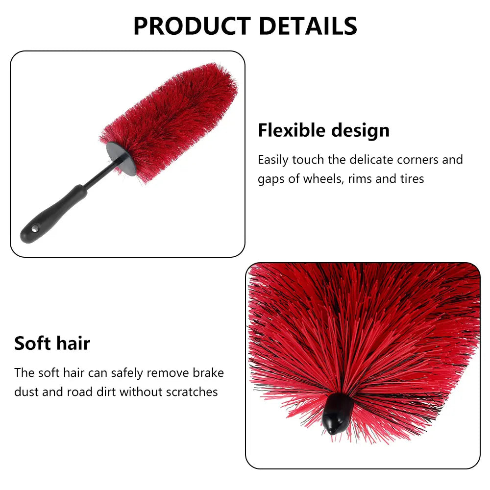 Tejesa Car Wheel Brush Tire Cleaning Brush Rim Scrubber Soft Alloy Cleaner for Vehicle Tire Car Chassis Engine Washing Acce Clean Tool