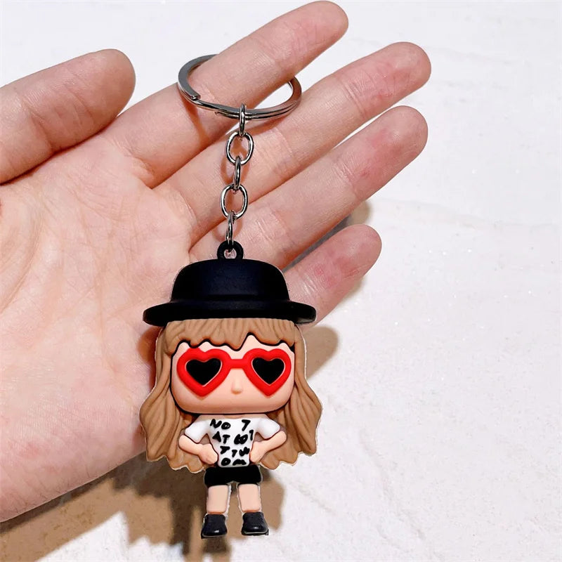 Cartoon Singer Karol G Keychain Heart Bad Rabbit Silicone Pendant Keyring Car Backpack Key Holder Kawaii Jewelry Gifts