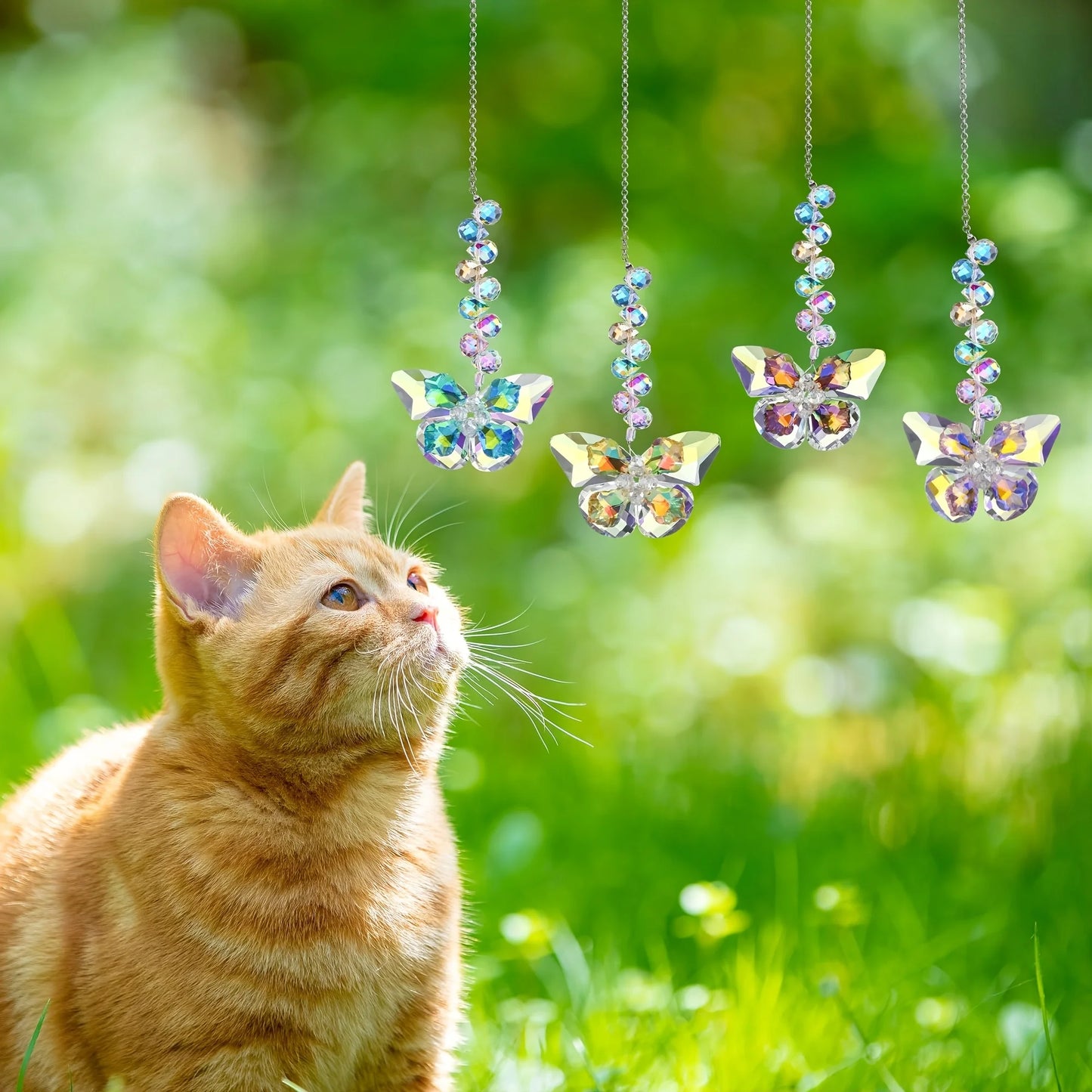 Tejesa 1/4 piece crystal butterfly sunflower hanging ornament/decoration/ rainbow maker sun catcher