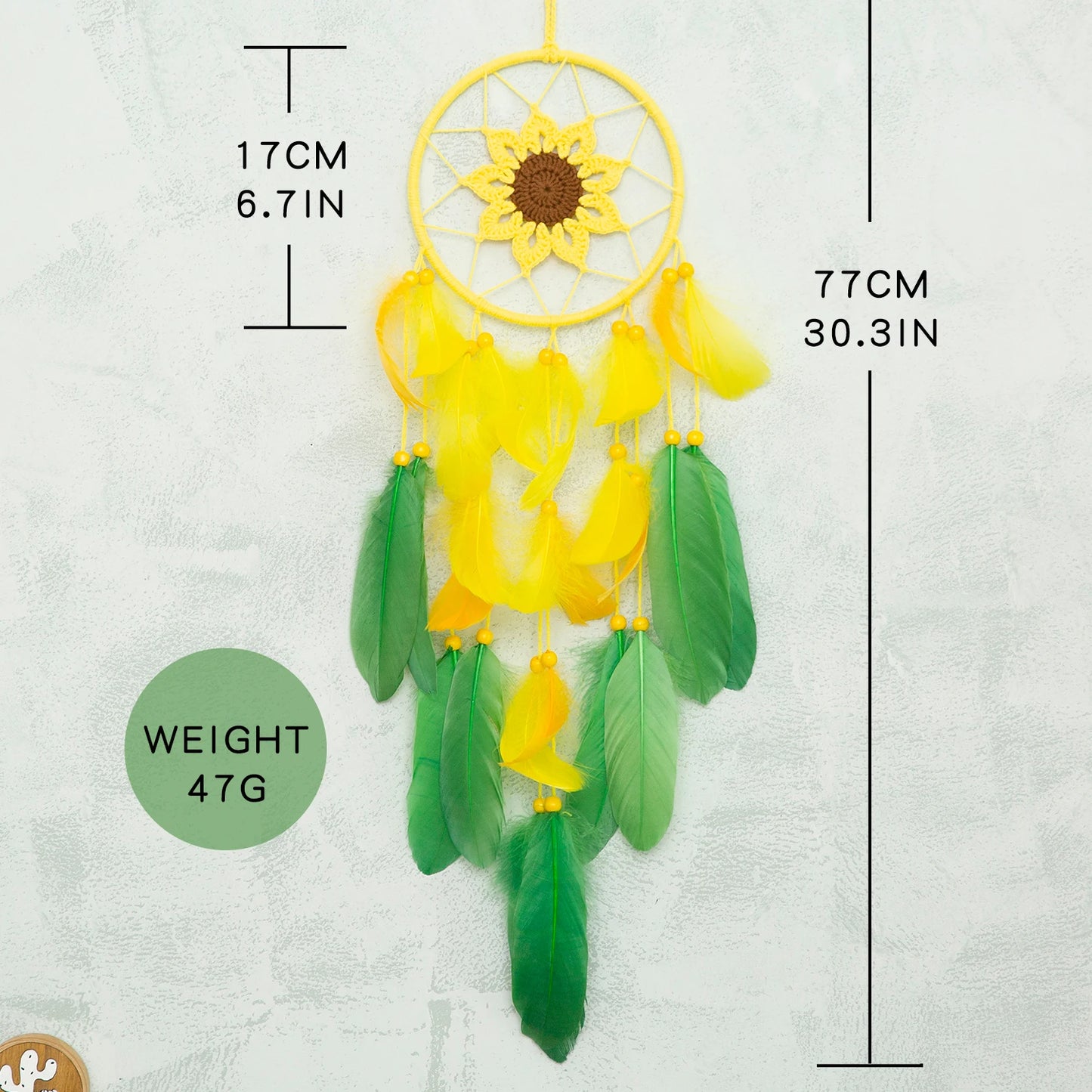 Tejesa Sunflower Feathers Dream Catcher Wall Hangings Handmade Weave Wind Chimes Window Pendnats Bedroom Decorations For Girls