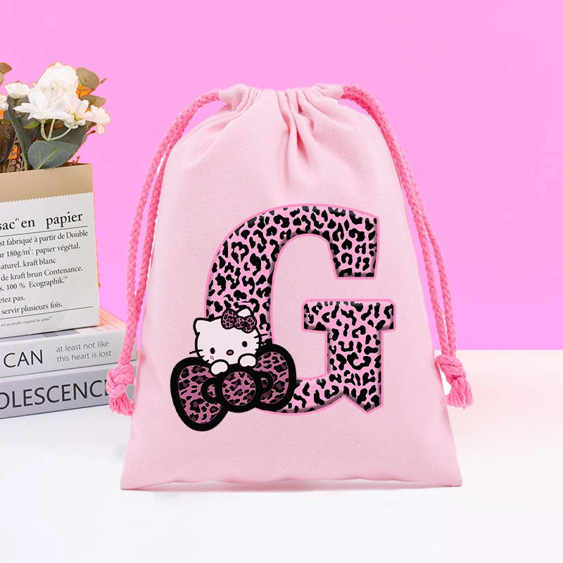 Sanrio Hello Kitty Drawstring Bagfor  Kids /Anime Letter Printed Bags Cookies Candy Storage Bag Wedding Jewelry Gift Bag