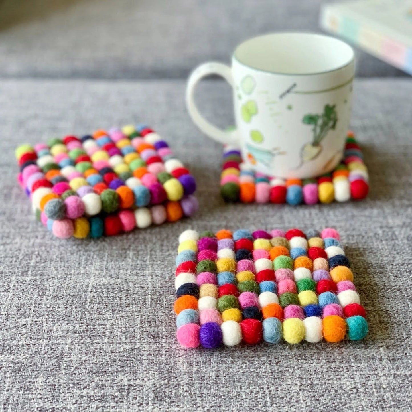 4 Pack Felt Coaster Set for Gift Decorations Coaster /Wool Felt Coasters
