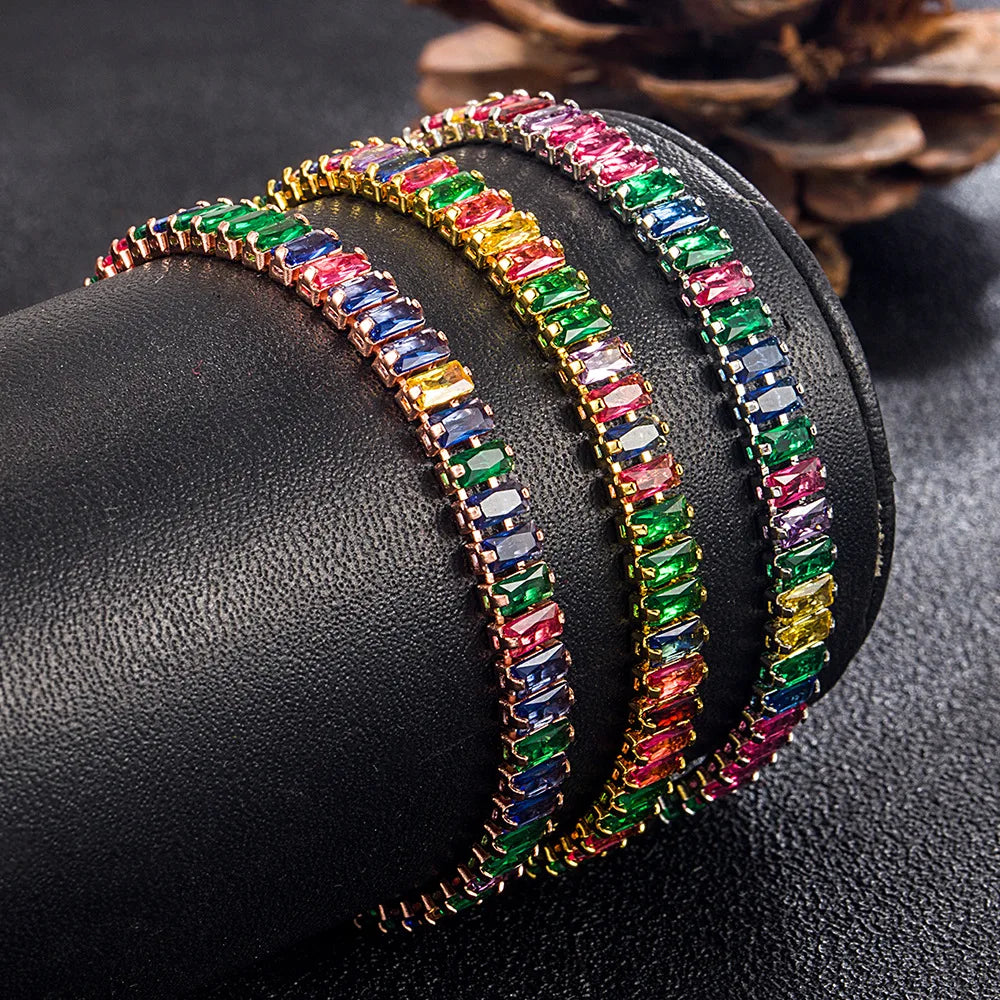 Hemasa 925 Sterling Silver Bracelet Luxury  Zirconia Hand Jewelry Bracelet Women /Girls