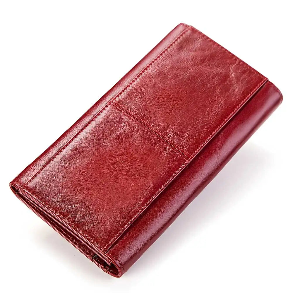 Tejesa  Leather Cell Phone Clutch Bag for RFID Protect Card Holder Purse Travel Zipper Pocket Long Handbag