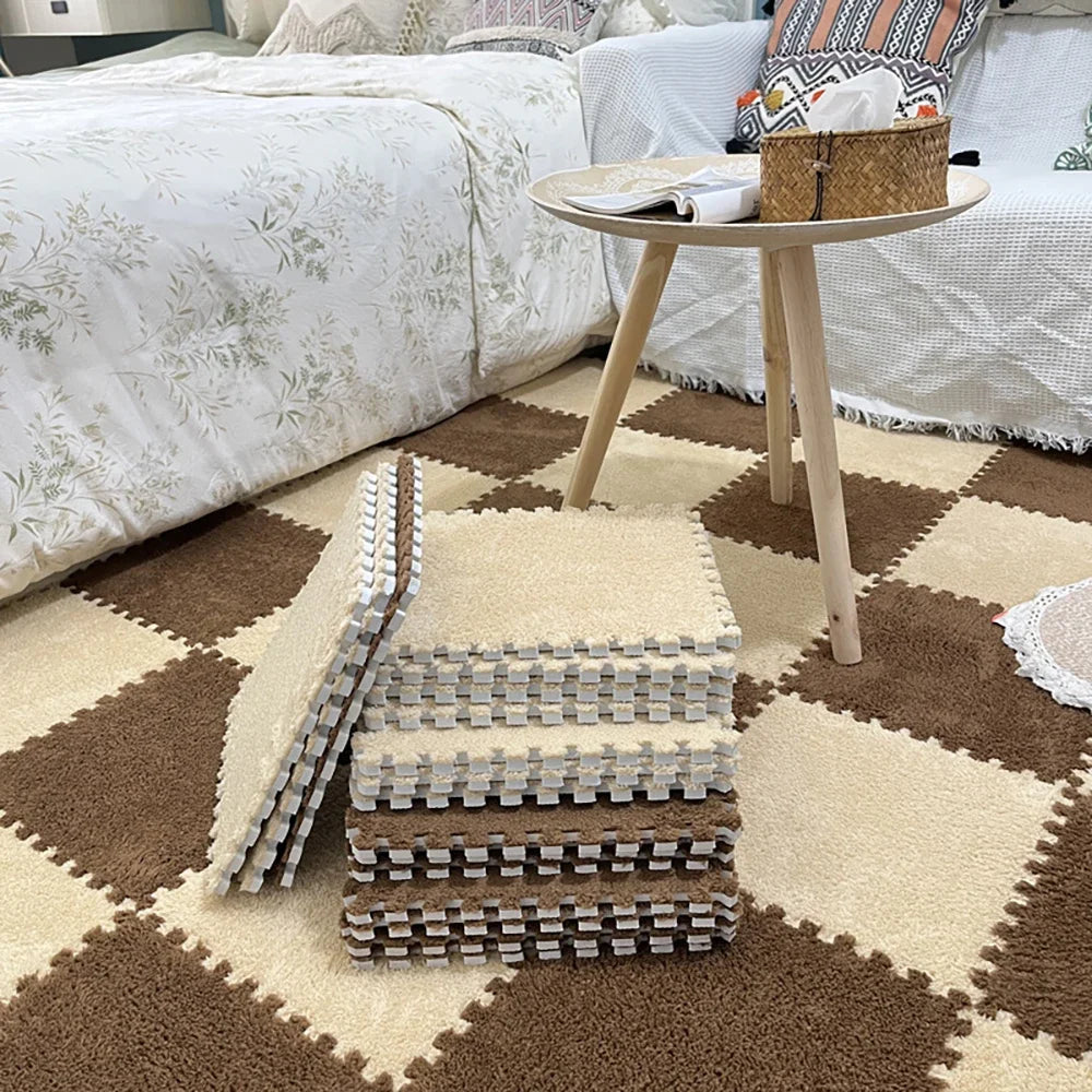 Hemasa Soft Plush Children's Mat Baby Toys Eva Foam Puzzle Carpet Warm Children Play Mats Interlocking Rugs Infant Carpet 30*30*1cm