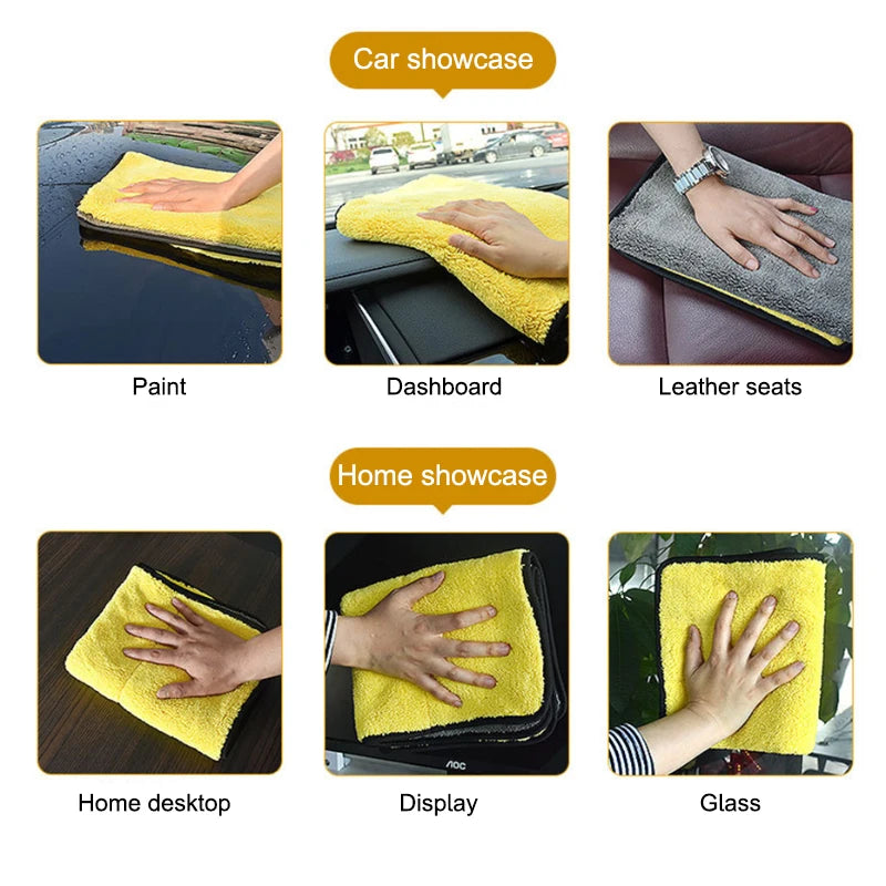 Hemasa  Microfiber Car Washing Towel 400GSM Double-Sided Coral Velvet Clean Towels