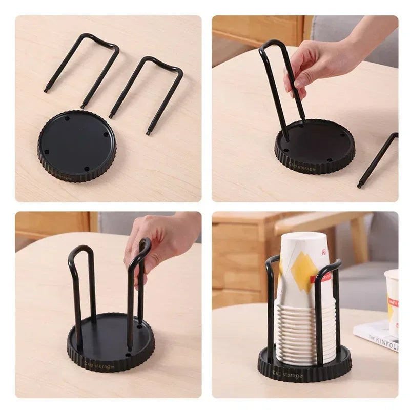 Hemasa Kitchen Paper Cup Holder Disposables Cups Picker Multifunctional Desktop Cup Storage Rack Household Coffee Cup Holder for Home