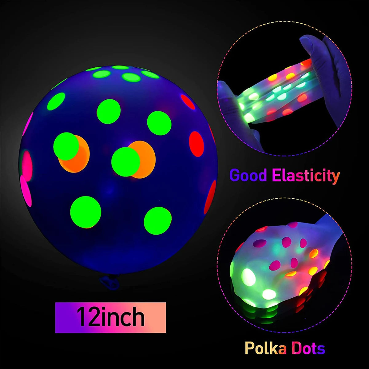 600/90pcs Fluorescent Balloon Luminous Neon Glow Party Decor Ballon Carnival Birthday Wedding Party Safe Latex Festa Palloncino