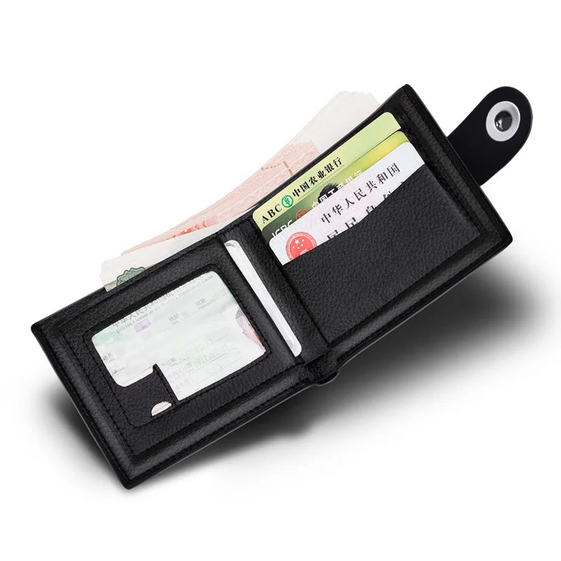 Hemasa Men's wallet Soft Leather Buckle Short Wallet Credit Card Holder Coin Purse For Man Money Clip Small Bag
