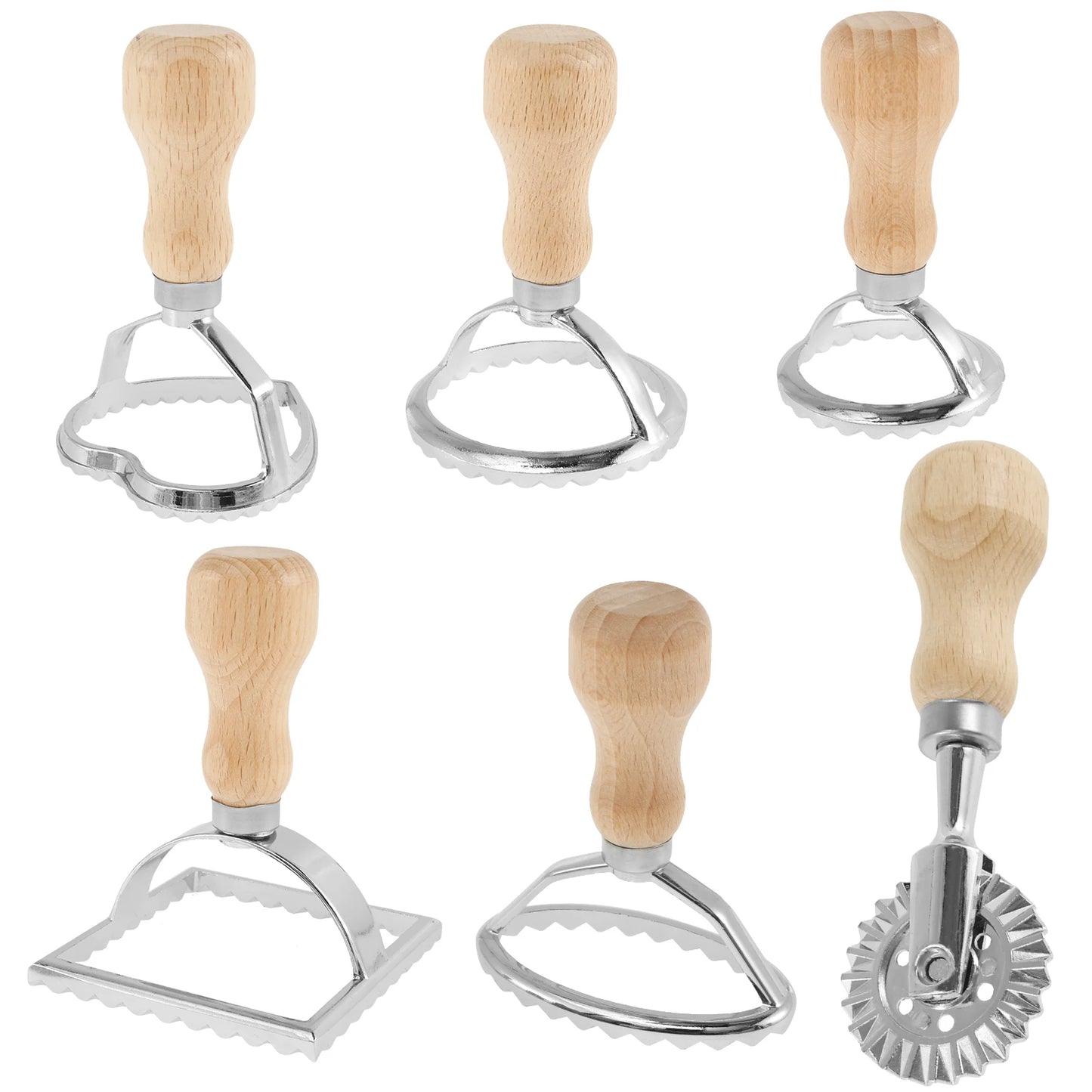 Tejesa 6Pcs Ravioli Maker Set Ravioli Cutter Pastry Press Mold Dumpling Lace Ravioli Maker Raviol Stamp Cookie Mold Kitchen Baking Tool