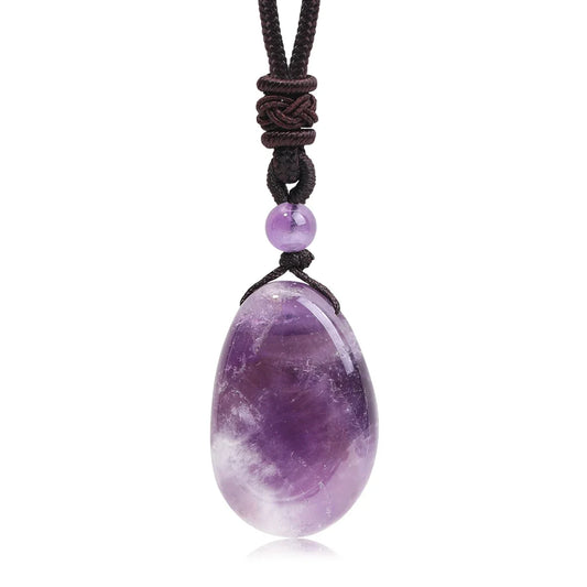 Hemasa Natural Gemstone Amethyst Rose Quartz Clear Quartz Necklace Pendants For Men And Women Health Wealth jewelry