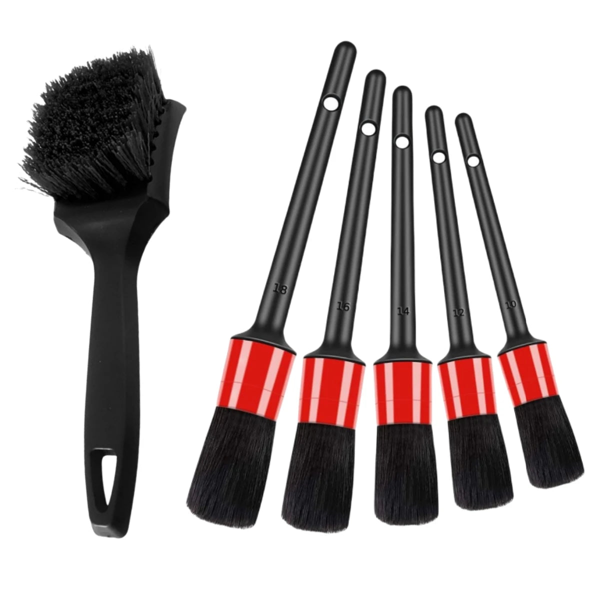 Tejesa 6Pcs Car Wash Care Detailing Brush Set For Cleaning Wheels Dashboards Vents And More Car Cleaning Brushes Car Accessories