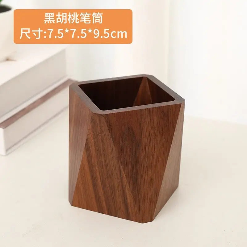 Tejesa  oden pen holder, solid wood office desktop, high-end stationery storage ornament