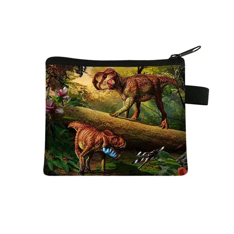 Tejesa   Dinosaur print  coin purse wallet /children coin purse /key case card holder coin square storage bags